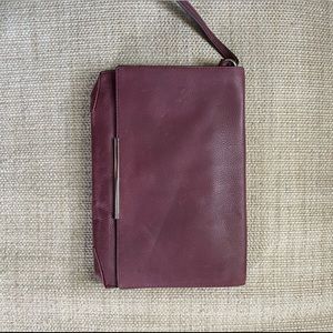 Kenneth Cole, Maroon Leather Clutch.